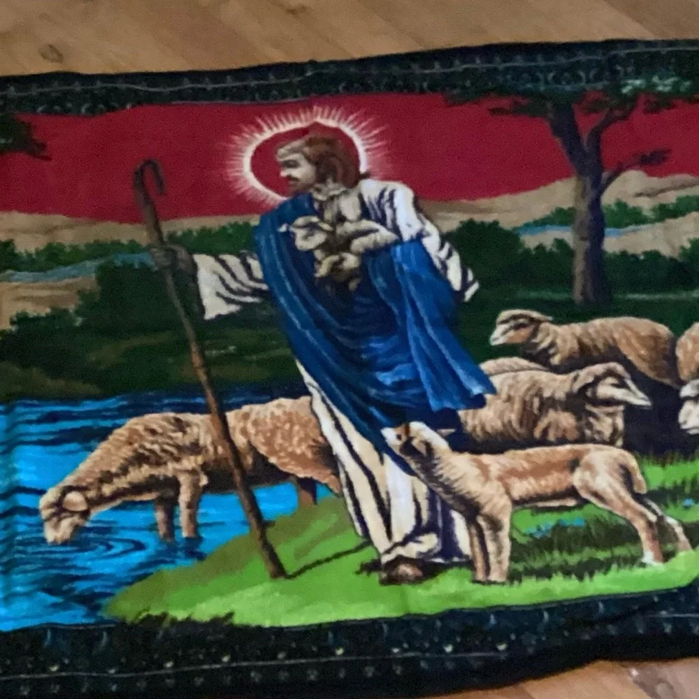 🫎  Vintage BIG HORN SHEEP Wall Hanging  TAPESTRY EPLVC 38